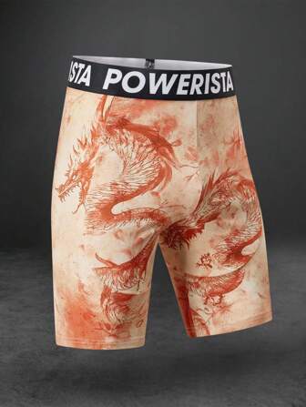 Street Life Men's Street Graphic Dragon Print Base Layer Cycling Shorts