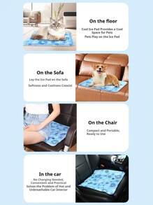 PETSIN 1 件宠物水冰垫，水垫，耐刮耐磨，夏季宠物冰垫干冰，充水款，狗冰垫，猫咪清凉，宠物用品 - 彩色 - 查看 12