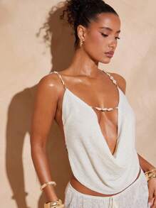 Hauture 女式纯色低胸露背吊带上衣