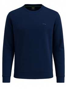 Hugo Boss Men's Round Neck Long Sleeve Casual Loose Pullover Sweatshirt - 410 Navy - View 4