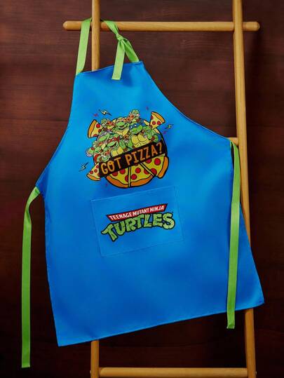 TEENAGE MUTANT NINJA TURTLES | SHEIN 1pc Blue Waterproof And Oil-Resistant Apron, Suitable For Men And Women, Essential For Kitchen And Baking