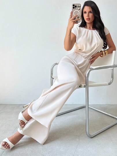 Firerie 女士优雅纯色蝙蝠袖衬衫，经典蝙蝠袖常规版型女式衬衫，分层衬衫，春夏服装，通勤，优雅，工作装，教师节