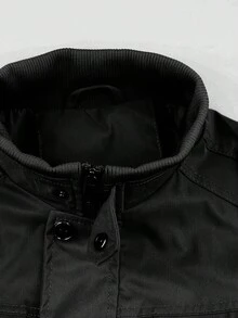 Manfinity Homme Men Casual Multi-Pocket Cargo Jacket & Pants Set Men 2 Piece Set Black Motorcycle Clothes Men Men 2 Piece Set Man 2 Piece Set Sport Men Cargo Set, Fall - Black - View 6
