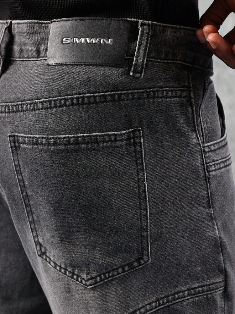 Wide Leg Flared Jeans With Panelled Design