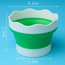 1pc Foldable Silicone Art Brush Holder Wash Bucket For Cleaning & Rinsing Paint Brushes, Compact & Portable
