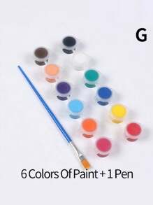 SHEIN 1 Set Vernici acriliche Set di pittura ad acquarello da 12 colori, adatto per disegni fatti a mano, pittura, graffiti e lavaggio, ideale per studenti d'arte, forniture per ufficio e studio e articoli per il ritorno a scuola