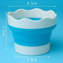1pc Foldable Silicone Art Brush Holder Wash Bucket For Cleaning & Rinsing Paint Brushes, Compact & Portable