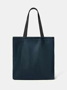 Rick and Morty X SHEIN Túi Tote, Balo thời trang tái sử dụng, Túi xách đa năng, Túi mua sắm vải canvas in - Nhiều màu - Xem 2
