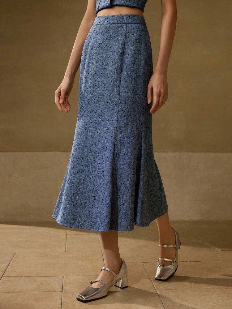 BIAS CUT ZIPPER SKIRT