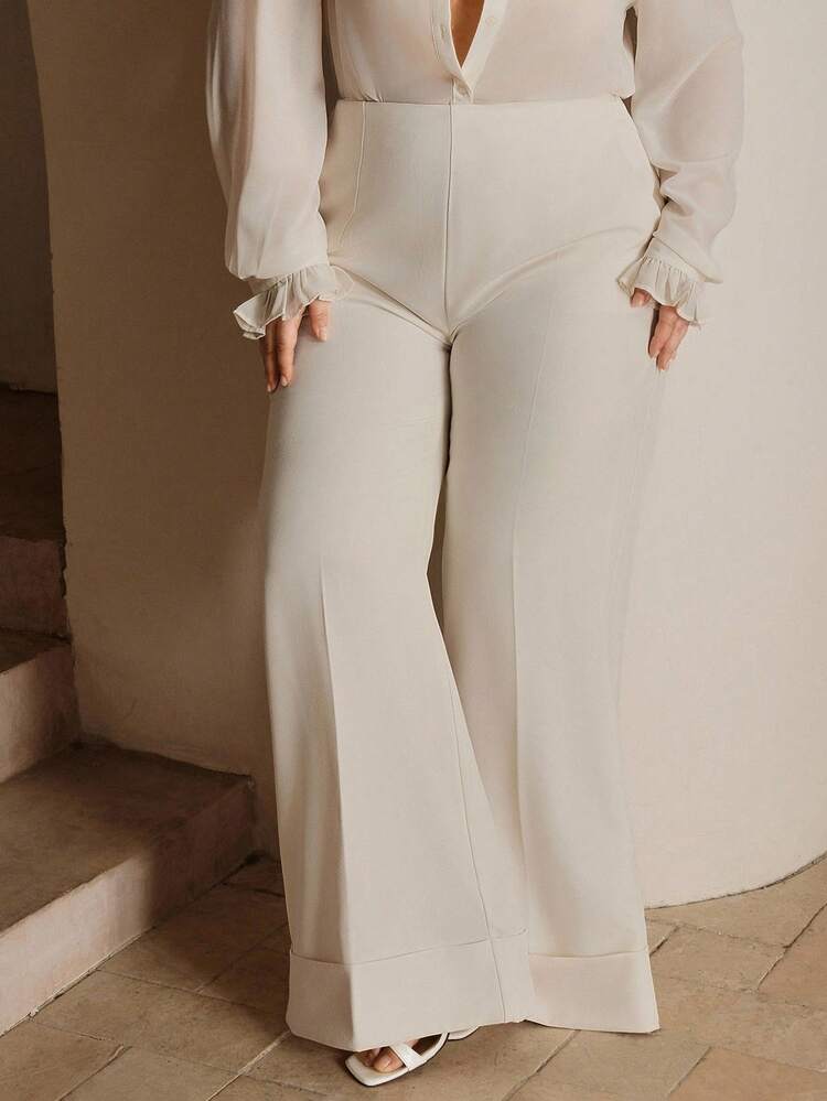 レディース モダンファッション ルーズ エレガント ワイドレッグ パンツスーツ