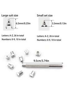 1 套优质皮革印章套件 - 用于 DIY 皮革工艺、雕刻、马鞍制作、皮套、包袋和表面制作的印章工具，带有字母和数字印章 - 适合初学者和专业人士