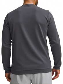 Hugo Boss Áo hoodie chui đầu dài tay cổ tròn thường ngày rộng rãi cho nam - 027 Xám đậm - Xem 2