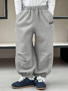 DAZY 女童休闲灰色宽松运动裤，春秋季 - 灰色 - 查看 2