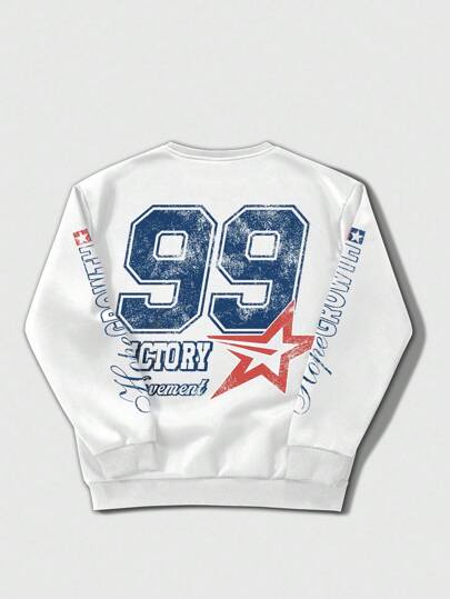 Street Life Men's Printed Crew Neck Long Sleeve Pullover Sweatshirt