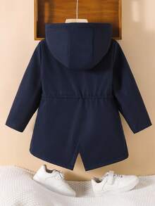 男童休闲日常百搭舒适保暖连帽加厚纯色梭织外套，适合上学、花园、海滩、生日、春、夏、秋、冬等各种场合。