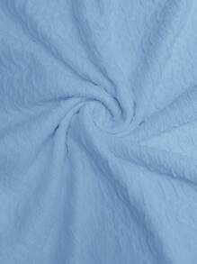 SHEIN LUNE Women's Casual Twist Patterned All-Over Print Fitted Dress - Blue - View 7