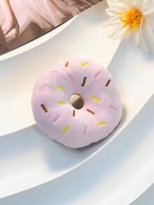 PETSIN 1pc Realistic Donut Shaped Squeaky Plush Dog Toy – Soft Sound Emitting Chewable Pet Toy, Interactive Boredom Relief For Puppies And Small Dogs, Adorable Design Your Dog Will Love - Multicolor - View 6