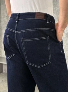 ESTAVOR Men's Casual Loose Flared Faux Leather Pants - Black - View 4