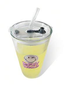 SmileyWorld® | SHEIN Gelas Kaca Bening Bermotif Wajah Tersenyum 450ml, Ide Hadiah Elegan untuk Ulang Tahun atau Hari Raya - MultiWarna - View 5
