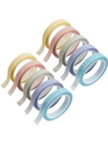 5/10Pcs Transparent Fluorescent Highlighter Tape 5 Color Book Annotation Sticker Reading Marker Calendar Label Ultra Thin Pastel Index Tabs PET Transparent Adhesive Note Office Study Supplies Organization Planner Journal DIY Scrapbooking Stationery Aesthetic