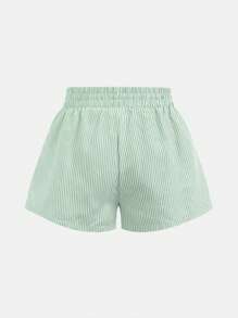 SHEIN 3pcs/Pack Tween Girls Multi-Piece Casual Set With Elastic Waist Striped Shorts