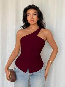 Glamine 女式无袖休闲轻便西装外套，时尚百搭，夏季 - 紅色 - 查看 6