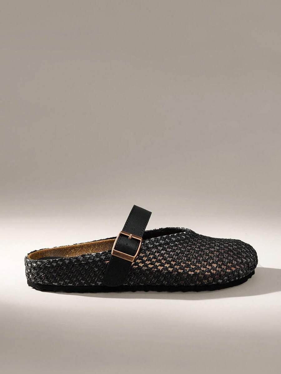 Solecia Spring/Autumn New Thick Sole Slip-On Mule Shoes, Closed Toe Women Shoes