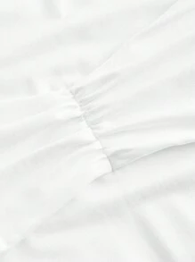 SHEIN MOD 白色圆领蝴蝶结针织美人鱼连衣裙，优雅连衣裙 - 白色 - 查看 3