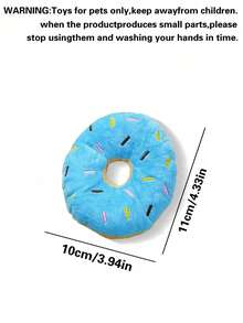 PETSIN 1pc Realistic Donut Shaped Squeaky Plush Dog Toy – Soft Sound Emitting Chewable Pet Toy, Interactive Boredom Relief For Puppies And Small Dogs, Adorable Design Your Dog Will Love - Multicolor - View 4