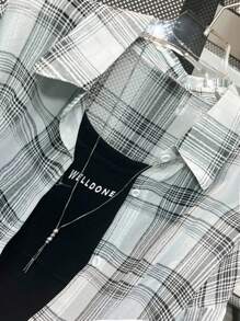 INAWLY Women's Spring/Summer Plaid Lightweight Loose Casual See-Through Shirt, Anti-UV Shirt, For Back To School