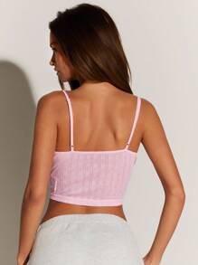 Athîral Women's Casual Solid Color Front Button Long Sleeve Top & Camisole 2-Piece Set Cropped Cardigan Crop Cardigan Women Long Sleeve Crop Top Pink Cardigan Button Up Cardigan - Pink - View 5