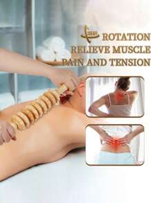 Wood Therapy Fasci Massage Tools, Curved Wooden Massage Roller Cellulite Reduction And Muscle Tension (Wood) - log color - View 4