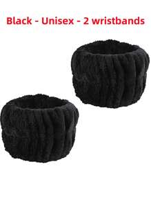 1 件装海绵头带腕带瑜伽跑步护肤保湿吸湿发带面膜清洁运动中性健身美容配件时尚健身房自我护理浴室必需品发饰运动器材 - 黑色 - 查看 8