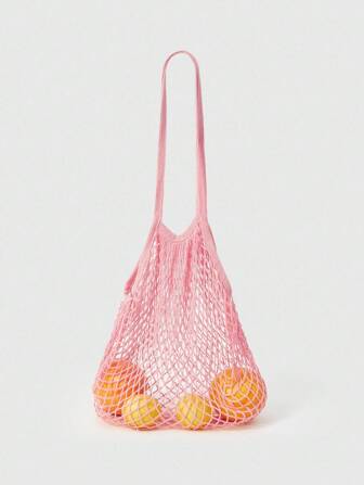 Fairycore Große Netztasche aus Häkelarbeit für den Strand, vielseitig einsetzbar und lässig