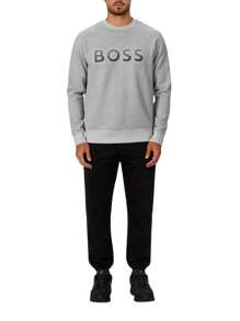Hugo Boss Men's Round Neck Long Sleeve Casual Loose Versatile Sweatshirt - 059-Light-Pastel-Gre - View 3