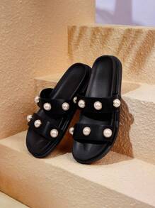 HighSole Sandales plates décontractées et polyvalentes pour femmes à bout ouvert