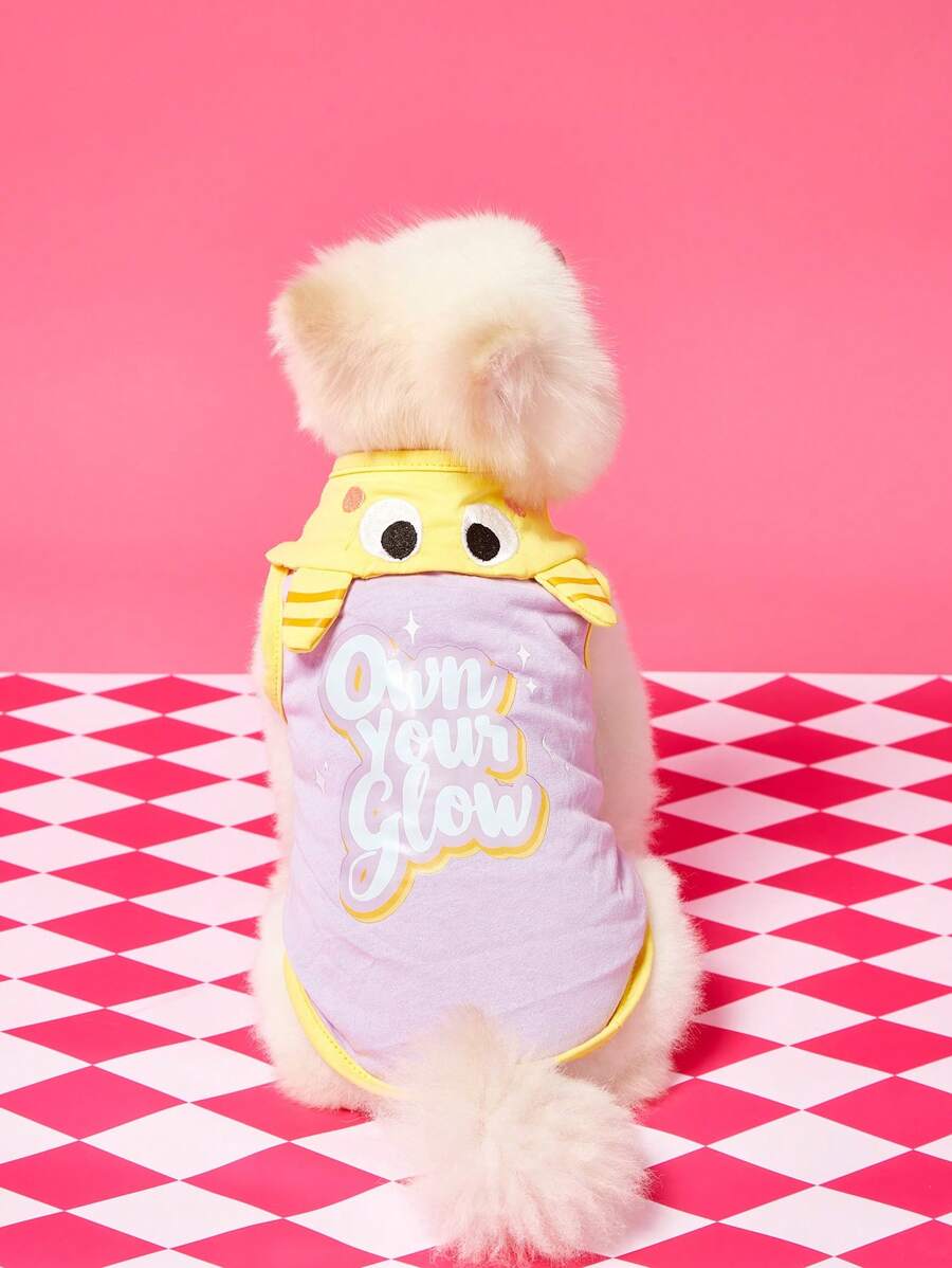 PETSIN Lightweight Breathable Cute Purple Monster Ear Design Letter Print Vest Harness For Small Dogs, Summer - Multicolor - View 1