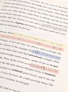 5/10Pcs Transparent Fluorescent Highlighter Tape 5 Color Book Annotation Sticker Reading Marker Calendar Label Ultra Thin Pastel Index Tabs PET Transparent Adhesive Note Office Study Supplies Organization Planner Journal DIY Scrapbooking Stationery Aesthetic