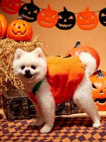 PETSIN 1 件装小型到中型犬万圣节搞笑猫咪南瓜服装宠物角色扮演服装