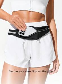 GLOWMODE 0.5L Glow Run Breathable Mesh Waterproof Logo Reflective Zipper Pocket Drawstring Adjustable Strap Micro Running Belt Bag Jogging Training Travel Studio Daily Active Fall Winter