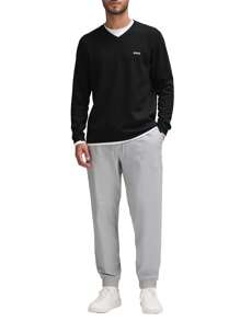 Hugo Boss Ever-X_VN 男士V领长袖休闲宽松T恤