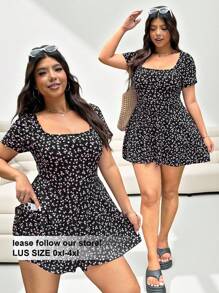 Solflare 女式加大码碎花休闲度假连体衣 - 彩色 - 查看 7