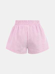 SHEIN 3pcs/Pack Tween Girls Multi-Piece Casual Set With Elastic Waist Striped Shorts