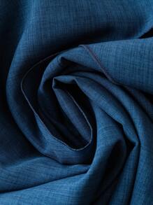 SHEIN PETITE CURVE Women's Elegant Commuter And Daily Wear, European And American Style, Best-Selling Denim-Like Fabric, Overlapping 2-In-1 Design, Exaggerated Metal Buckle Decoration At Waist, Side Zipper For Easy Wear, Spring/Summer Casual Fashion Design, Suitable For Casual, Party, Commute And More Occasions, Unique Style And High Cost Performance Fall Cloth For Women - Blue - View 5