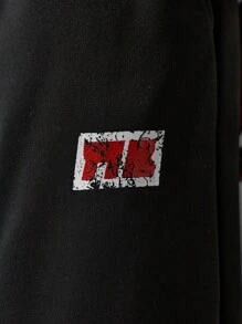 NEON BLANC Men's Street Fashion Loose Knit Black Sweatpants - Black - View 5