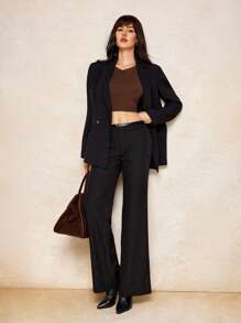 House of One Flap Neck Open Sleeveless Knitted Sweater Vest Top Women Fall Winter Casual Elegant Business Old Money Fall Outfits Business Professional Women Business Casual Woman