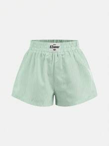 SHEIN 3pcs/Pack Tween Girls Multi-Piece Casual Set With Elastic Waist Striped Shorts