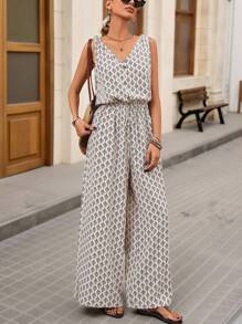 Brillora 女士简约时尚休闲日常连体裤 - 杏色 - 查看 3