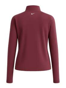 Nike Áo thun tay dài Swoosh 1/2-Zip - Màu Đỏ Sâu - Xem 2