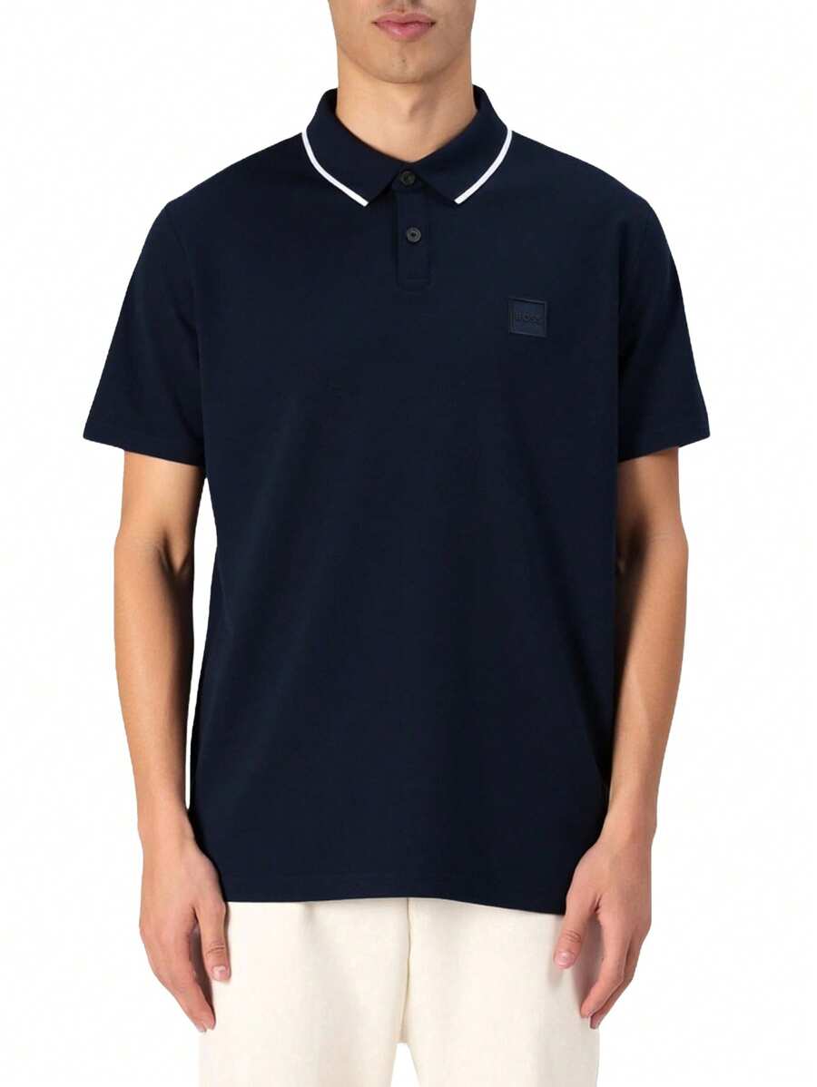 Hugo Boss Áo thun polo tay ngắn thường ngày cho nam, mùa hè - 464 Mở Xanh - Xem 1